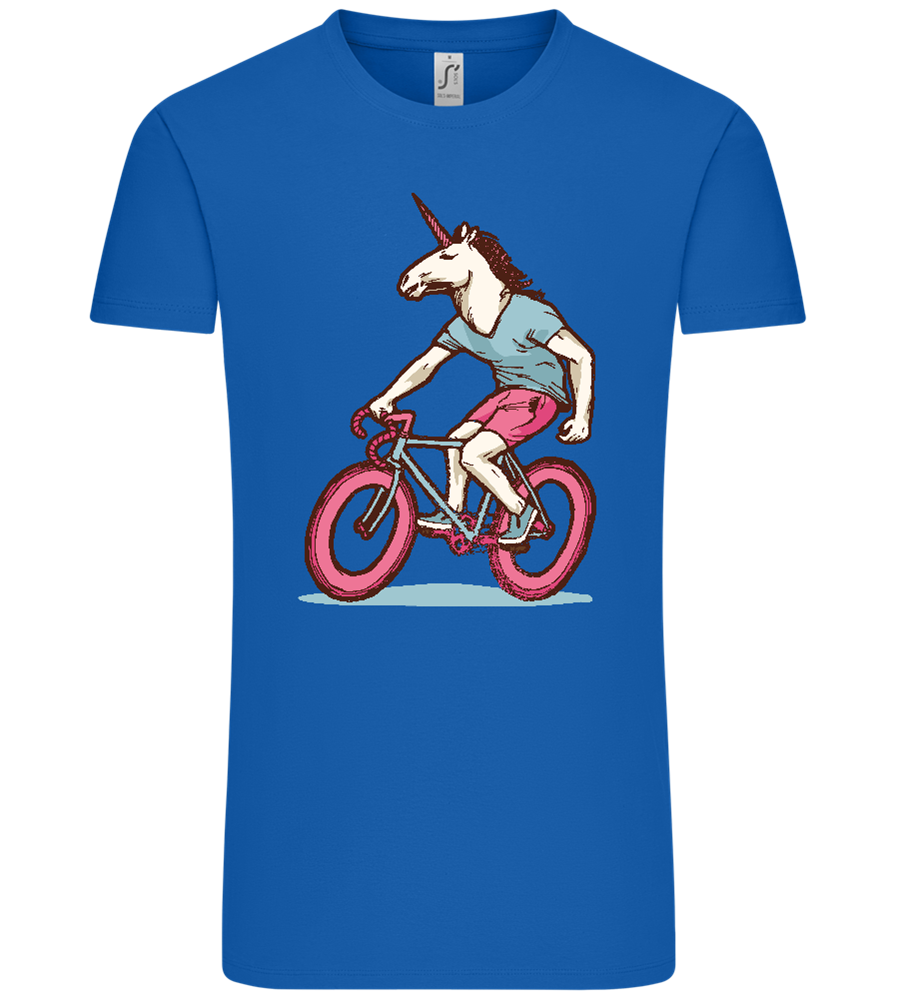 Unicorn On Bicycle Design - Comfort Unisex T-Shirt_ROYAL_front