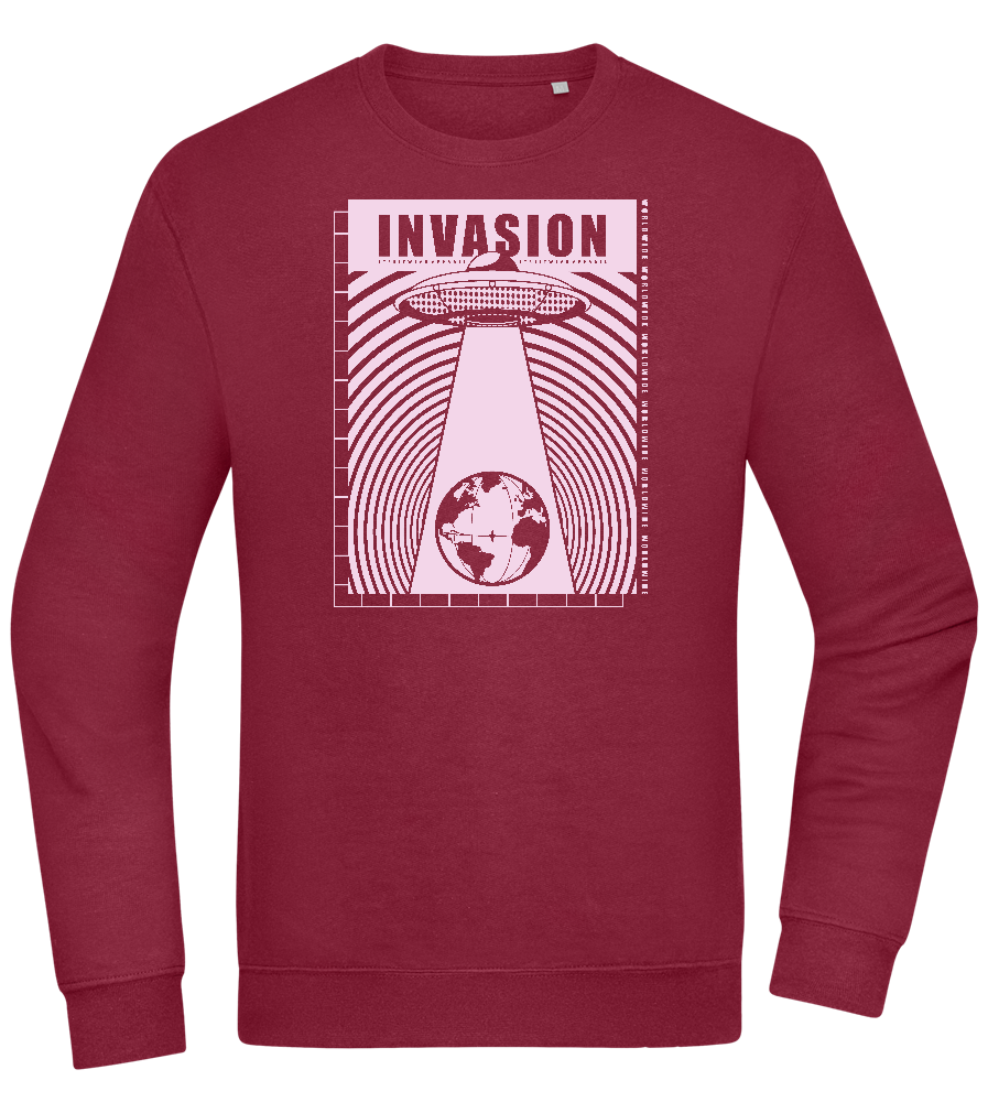 Invasion Ufo Design - Comfort Essential Unisex Sweater_BORDEAUX_front