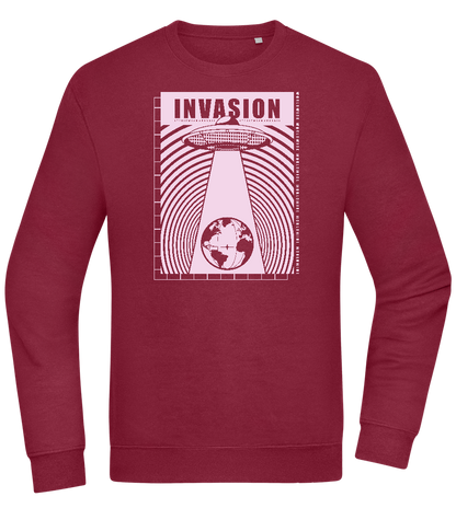 Invasion Ufo Design - Comfort Essential Unisex Sweater_BORDEAUX_front