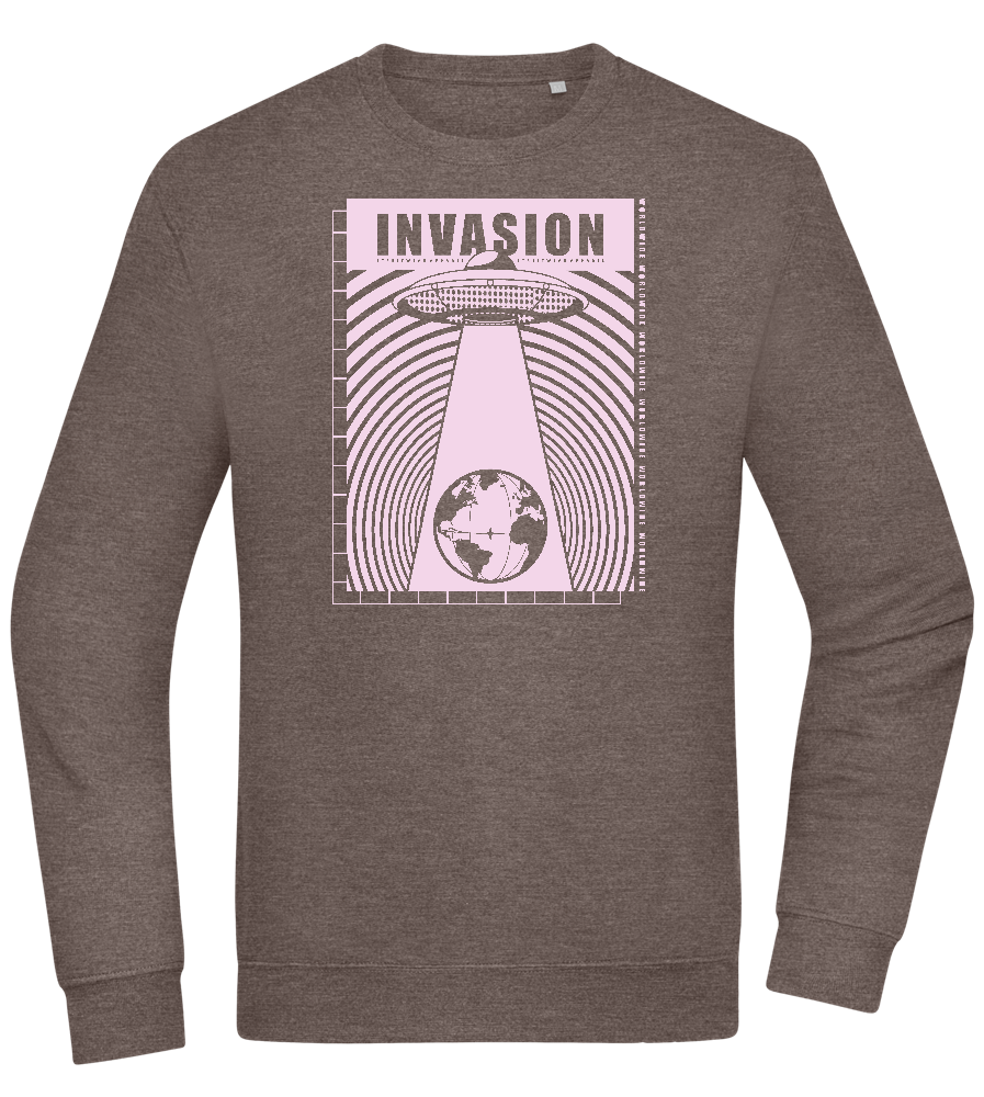 Invasion Ufo Design - Comfort Essential Unisex Sweater_CHARCOAL CHIN_front