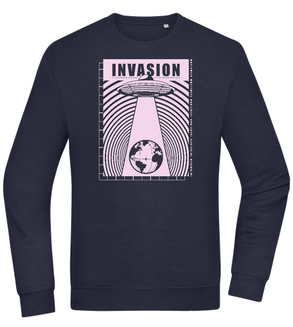 Invasion Ufo Design - Comfort Essential Unisex Sweater_FRENCH NAVY_front