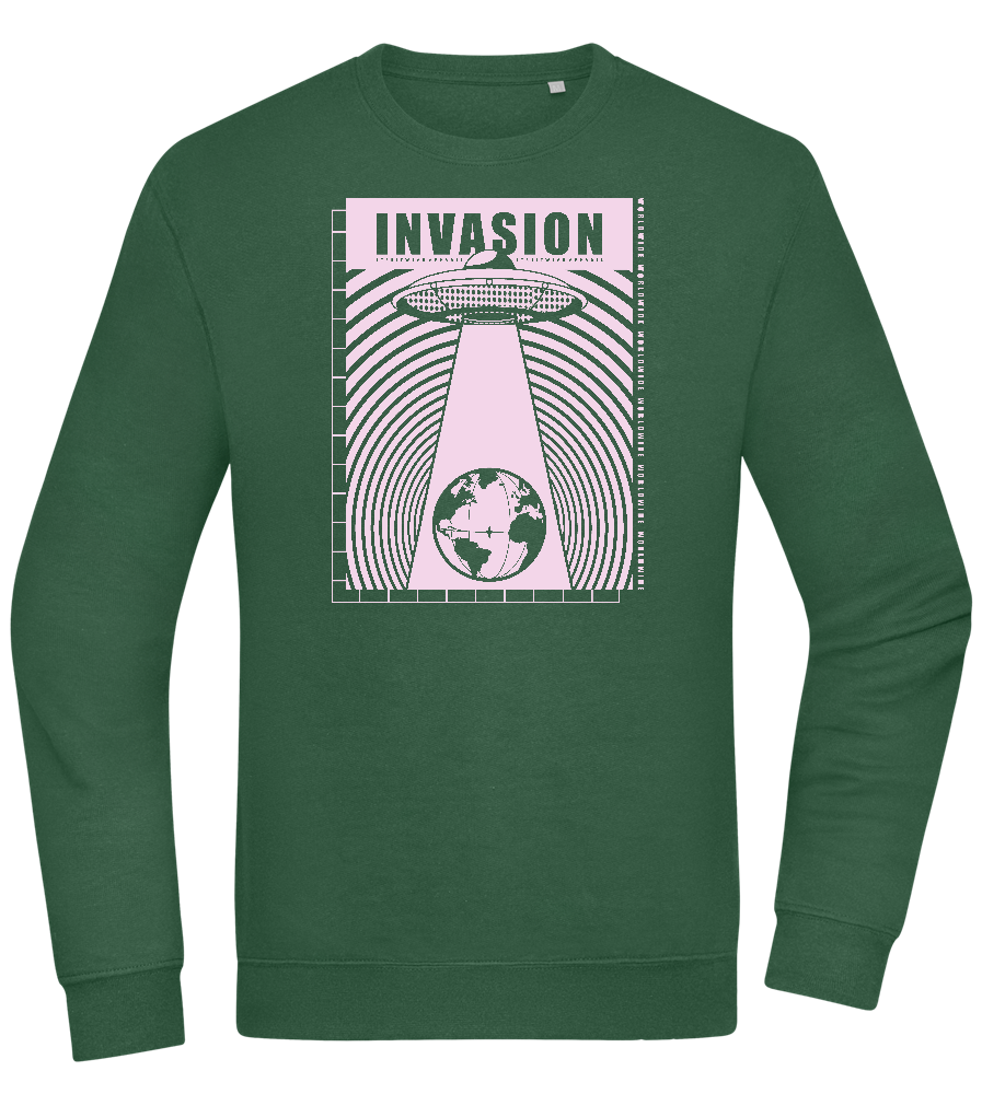 Invasion Ufo Design - Comfort Essential Unisex Sweater_GREEN BOTTLE_front