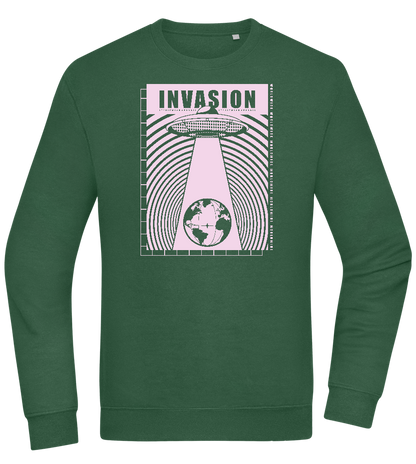 Invasion Ufo Design - Comfort Essential Unisex Sweater_GREEN BOTTLE_front