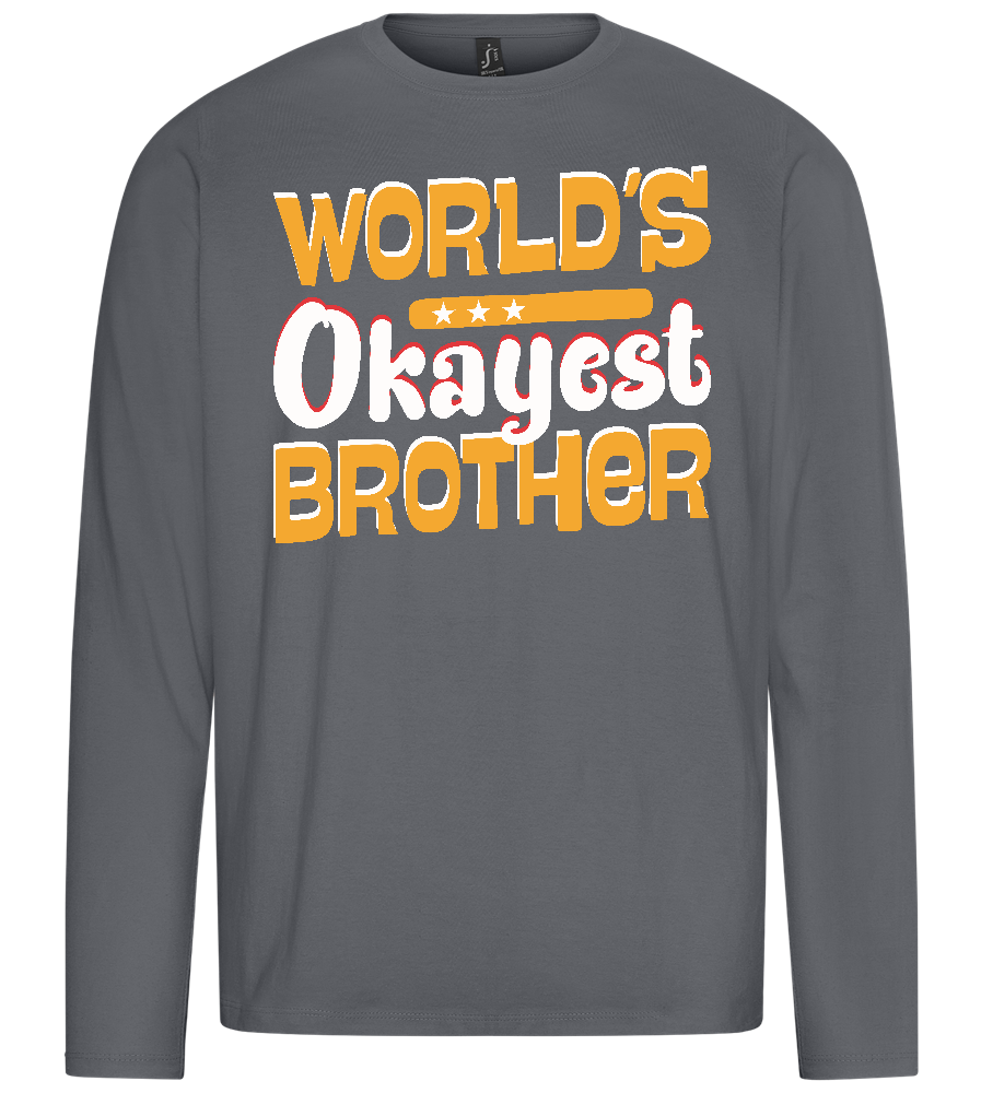 World's Okayest Brother Design - Premium men's long sleeve t-shirt_MOUSE GREY_front