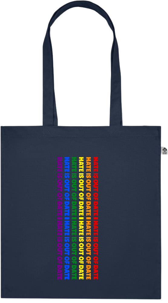 Hate is Out of Date Design - Premium colored organic cotton tote bag_FRENCH NAVY_front