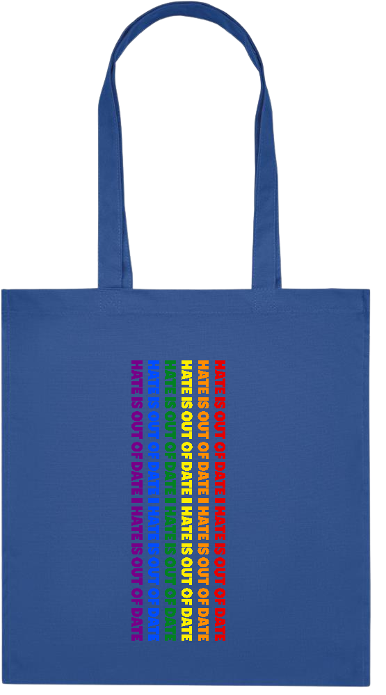 Hate is Out of Date Design - Premium colored organic cotton tote bag_ROYAL BLUE_front