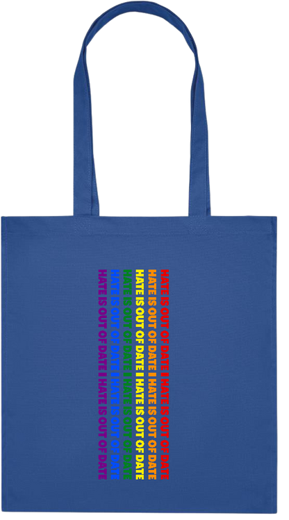 Hate is Out of Date Design - Premium colored organic cotton tote bag_ROYAL BLUE_front