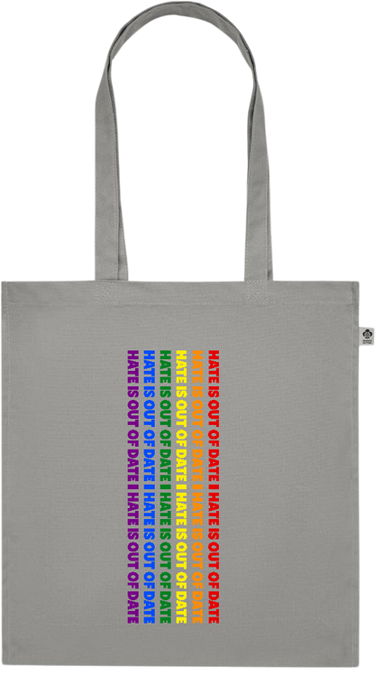 Hate is Out of Date Design - Premium colored organic cotton tote bag_STONE GREY_front