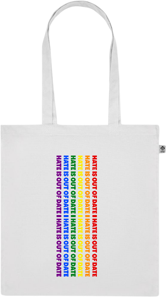 Hate is Out of Date Design - Premium colored organic cotton tote bag_WHITE_front