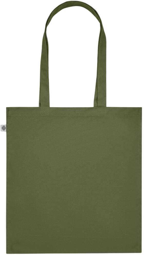 Hate is Out of Date Design - Premium colored organic cotton tote bag_GREEN_back