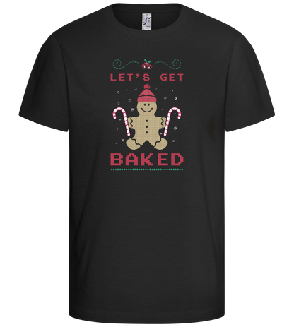 Let's Get Baked Design - Basic kids t-shirt_DEEP BLACK_front