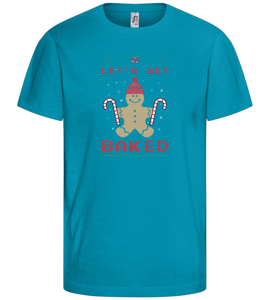 Let's Get Baked Design - Basic kids t-shirt_TURQUOISE_front