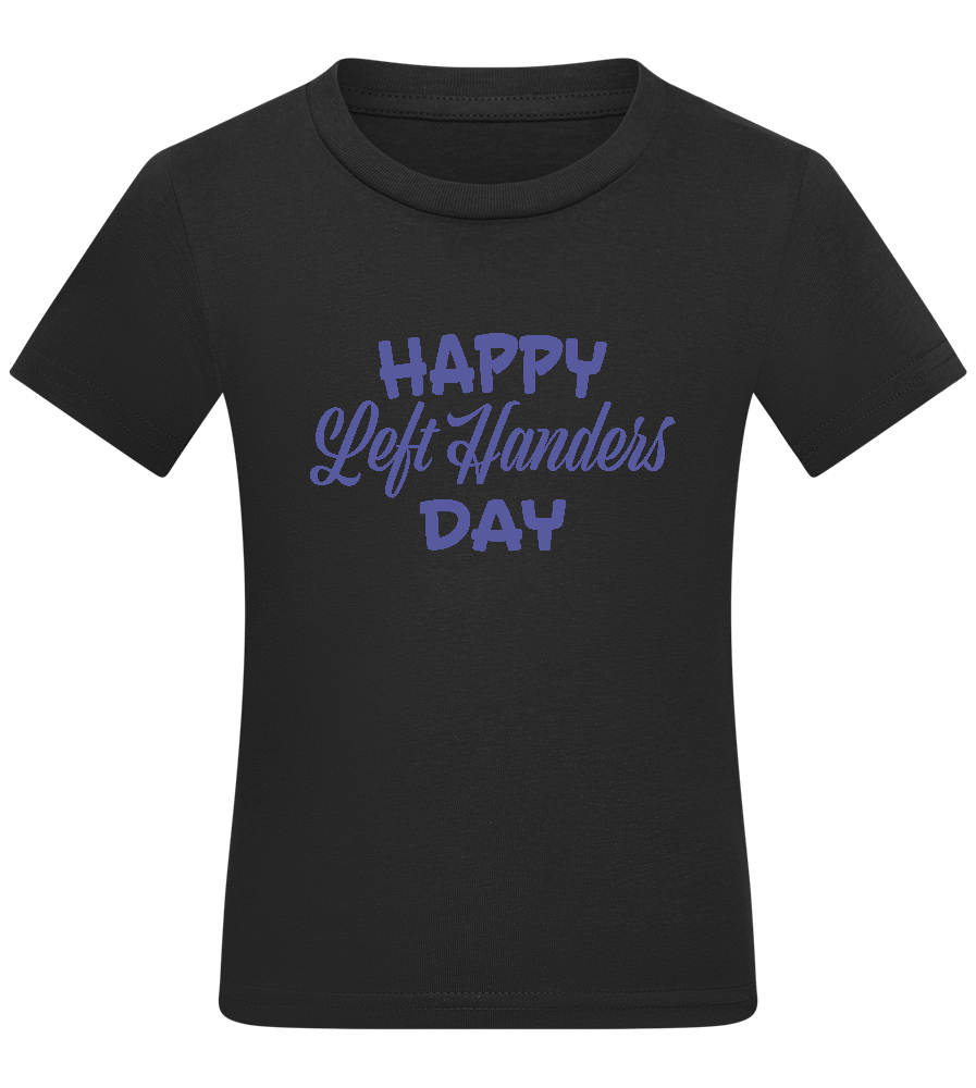 Happy Left Handers Day Design - Comfort kids fitted t-shirt_DEEP BLACK_front