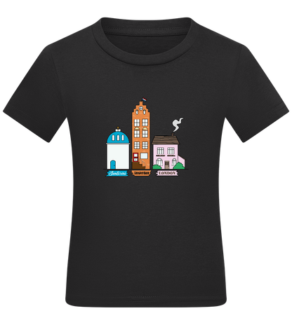 Around the World Design - Comfort kids fitted t-shirt_DEEP BLACK_front