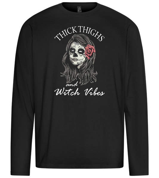 Witch Vibes Design - Premium men's long sleeve t-shirt_DEEP BLACK_front