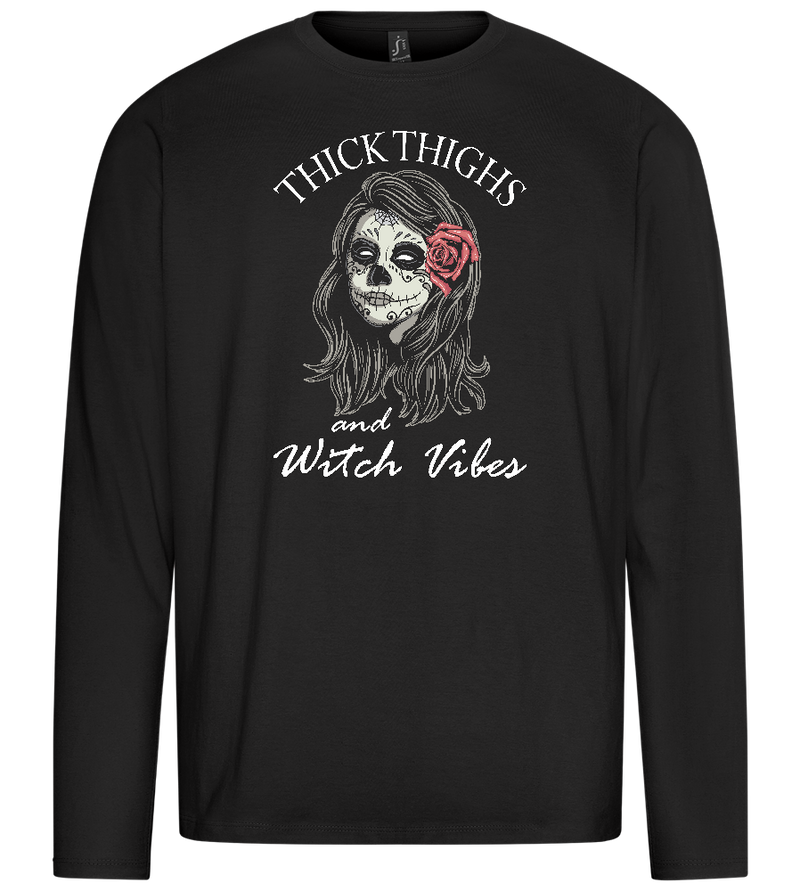 Witch Vibes Design - Premium men's long sleeve t-shirt_DEEP BLACK_front