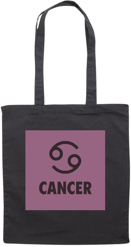 Zodiac Cancer Design - Premium colored cotton tote bag_BLACK_front