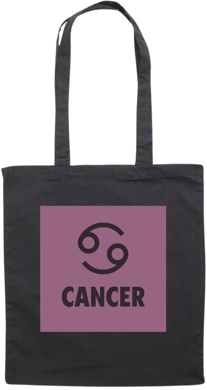 Zodiac Cancer Design - Premium colored cotton tote bag_BLACK_front