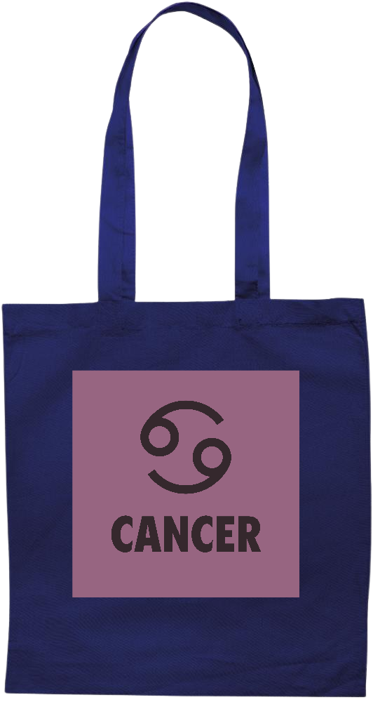 Zodiac Cancer Design - Premium colored cotton tote bag_BLUE_front