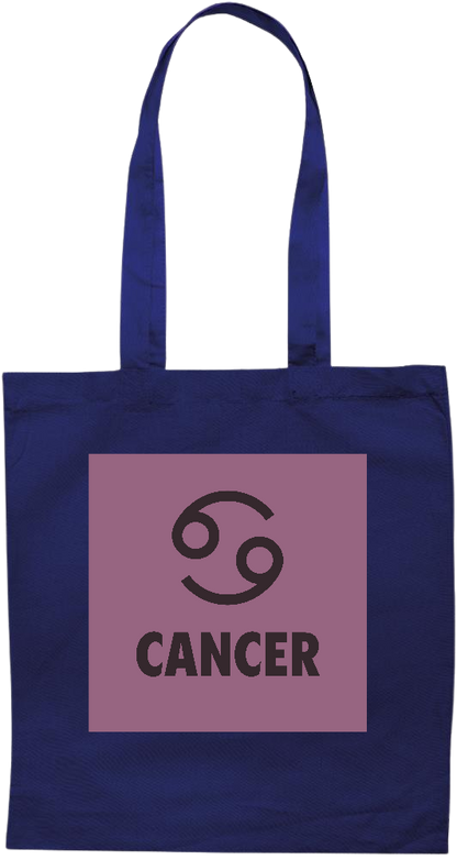 Zodiac Cancer Design - Premium colored cotton tote bag_BLUE_front