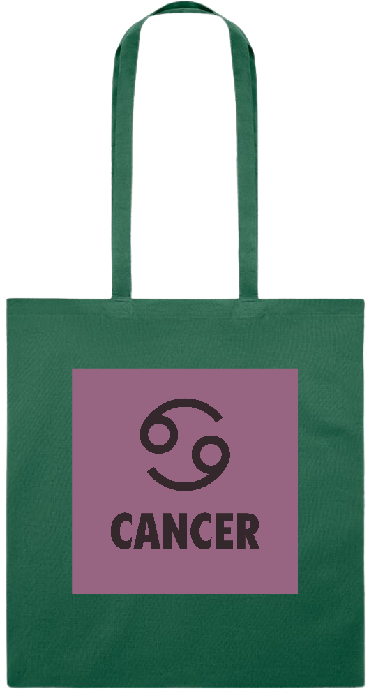 Zodiac Cancer Design - Premium colored cotton tote bag_DARK GREEN_front