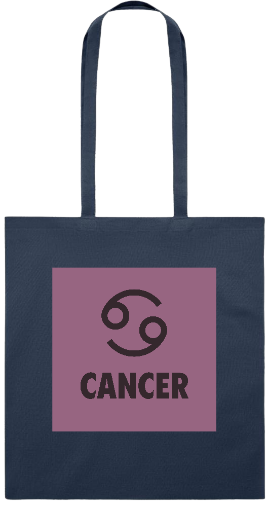 Zodiac Cancer Design - Premium colored cotton tote bag_FRENCH NAVY_front