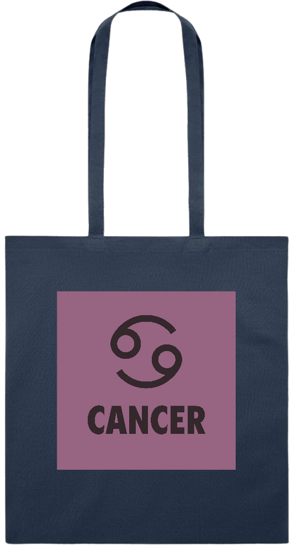 Zodiac Cancer Design - Premium colored cotton tote bag_FRENCH NAVY_front