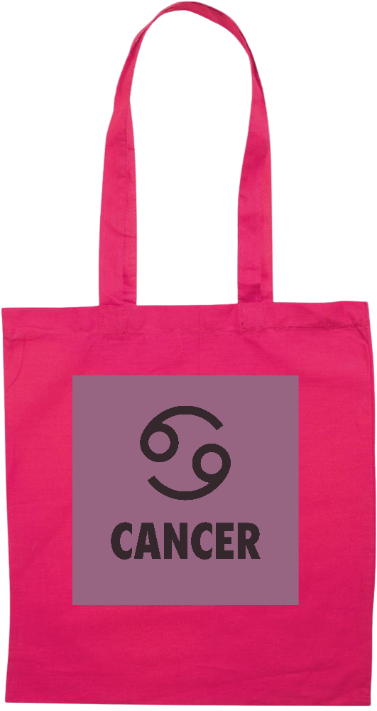 Zodiac Cancer Design - Premium colored cotton tote bag_FUCHSIA_front