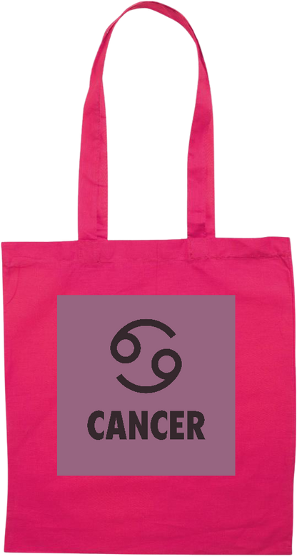 Zodiac Cancer Design - Premium colored cotton tote bag_FUCHSIA_front