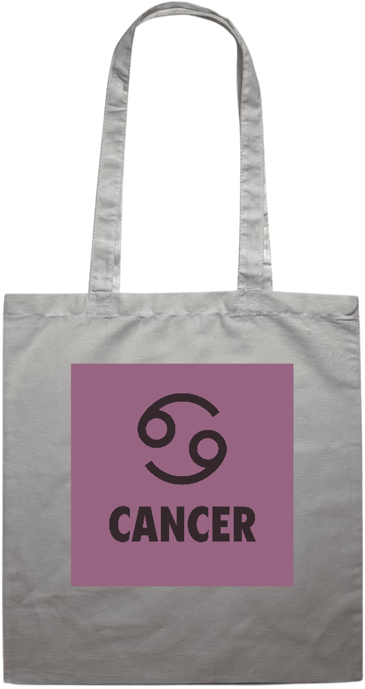 Zodiac Cancer Design - Premium colored cotton tote bag_GREY_front