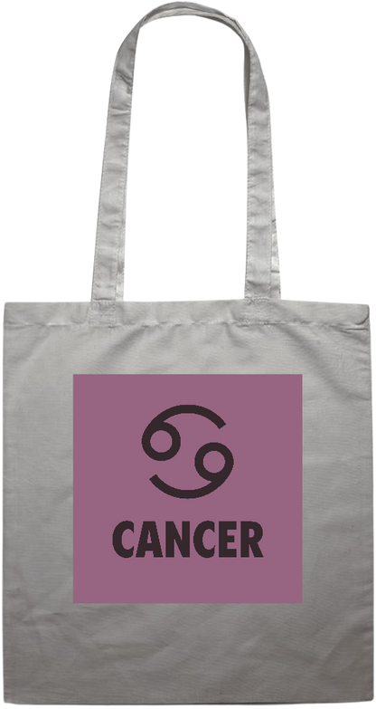 Zodiac Cancer Design - Premium colored cotton tote bag_GREY_front