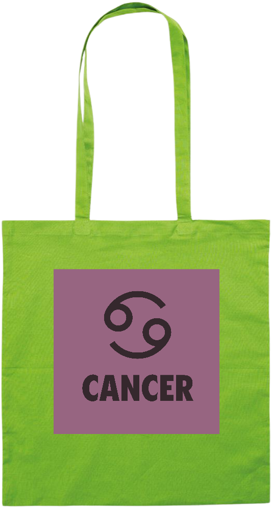 Zodiac Cancer Design - Premium colored cotton tote bag_LIME_front