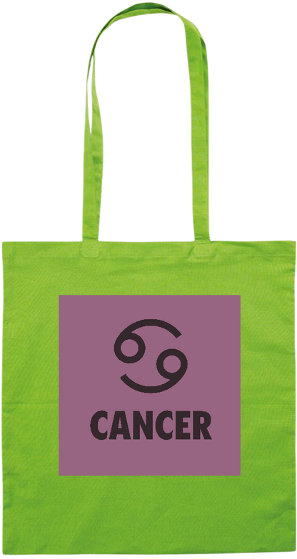 Zodiac Cancer Design - Premium colored cotton tote bag_LIME_front