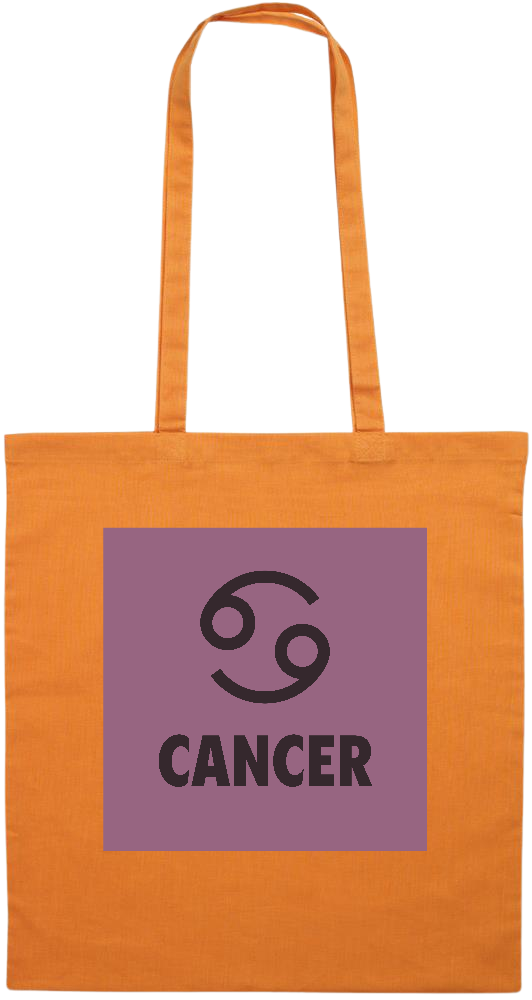 Zodiac Cancer Design - Premium colored cotton tote bag_ORANGE_front