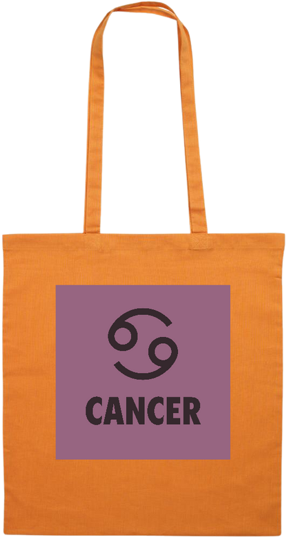 Zodiac Cancer Design - Premium colored cotton tote bag_ORANGE_front