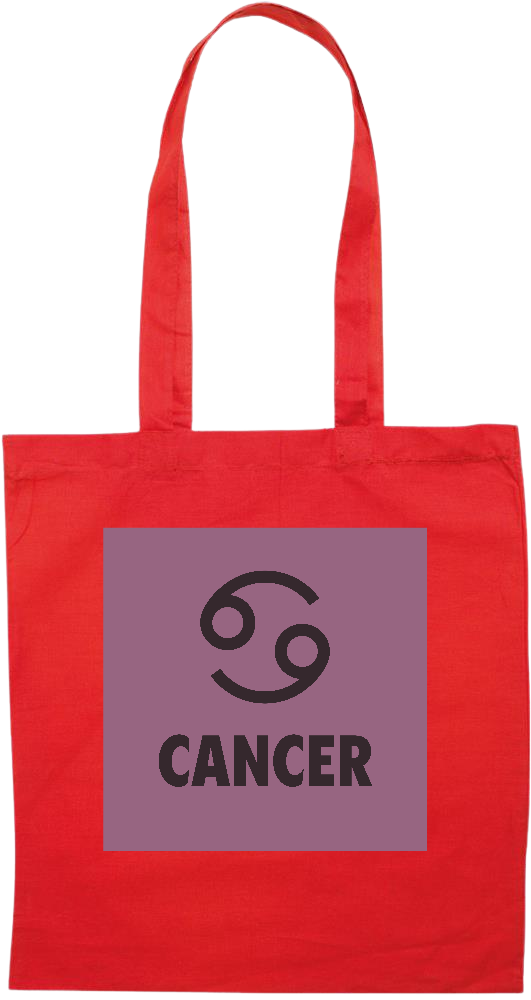 Zodiac Cancer Design - Premium colored cotton tote bag_RED_front