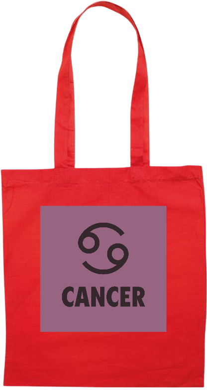 Zodiac Cancer Design - Premium colored cotton tote bag_RED_front