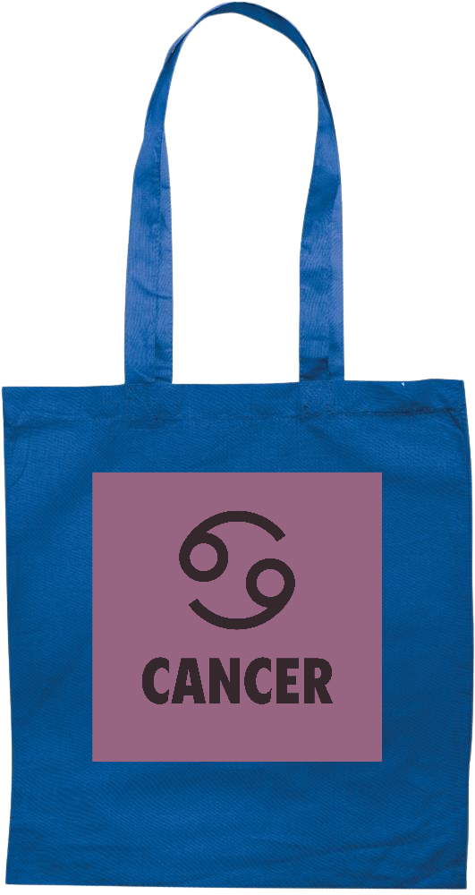 Zodiac Cancer Design - Premium colored cotton tote bag_ROYAL BLUE_front