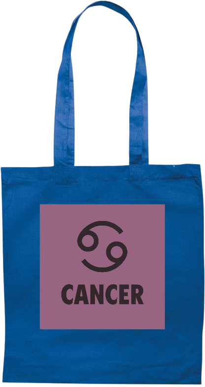 Zodiac Cancer Design - Premium colored cotton tote bag_ROYAL BLUE_front