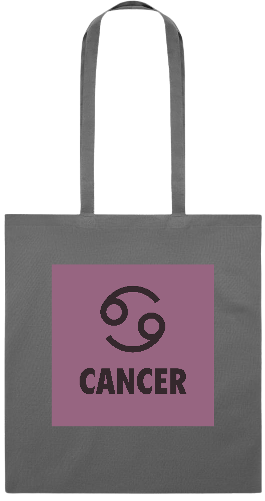 Zodiac Cancer Design - Premium colored cotton tote bag_STONE GREY_front