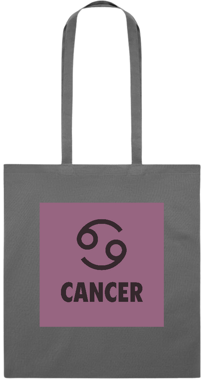 Zodiac Cancer Design - Premium colored cotton tote bag_STONE GREY_front