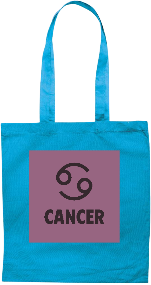 Zodiac Cancer Design - Premium colored cotton tote bag_TURQUOISE_front