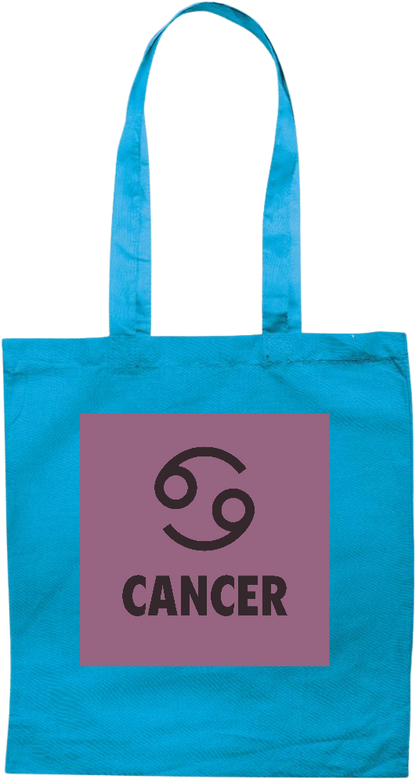 Zodiac Cancer Design - Premium colored cotton tote bag_TURQUOISE_front