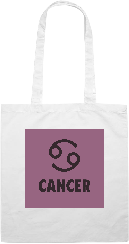 Zodiac Cancer Design - Premium colored cotton tote bag_WHITE_front