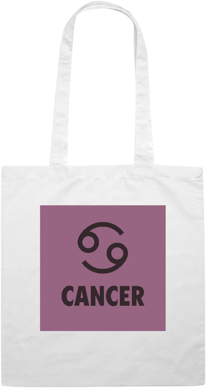 Zodiac Cancer Design - Premium colored cotton tote bag_WHITE_front