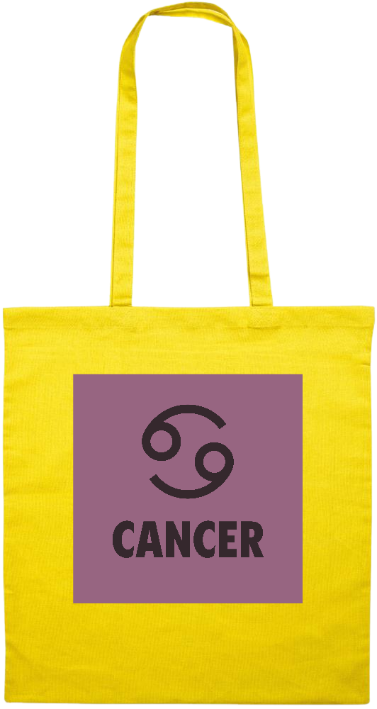 Zodiac Cancer Design - Premium colored cotton tote bag_YELLOW_front