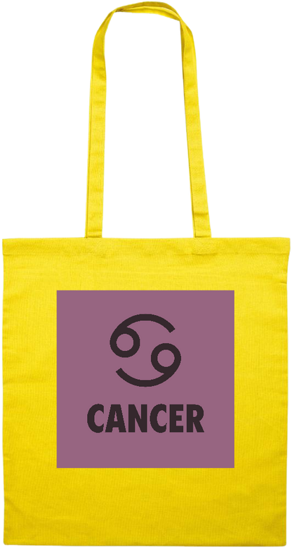 Zodiac Cancer Design - Premium colored cotton tote bag_YELLOW_front