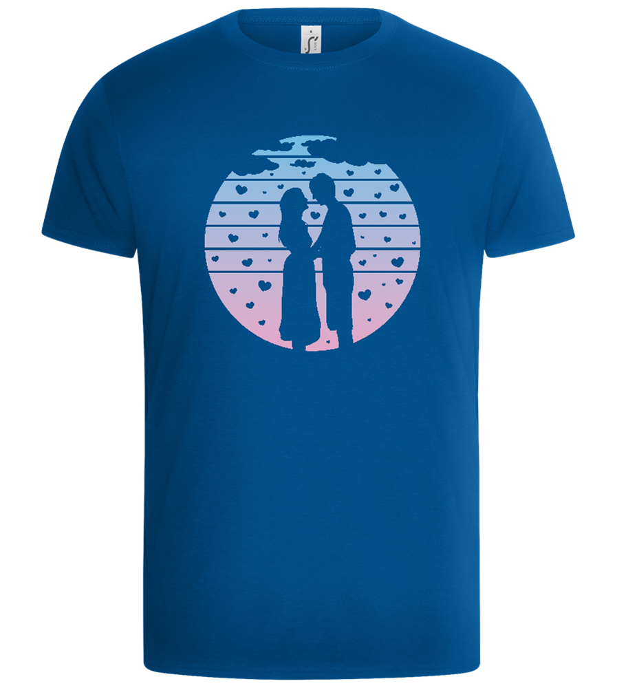 Romantic Sunset Silhouette Design - Basic Unisex T-Shirt_ROYAL_front