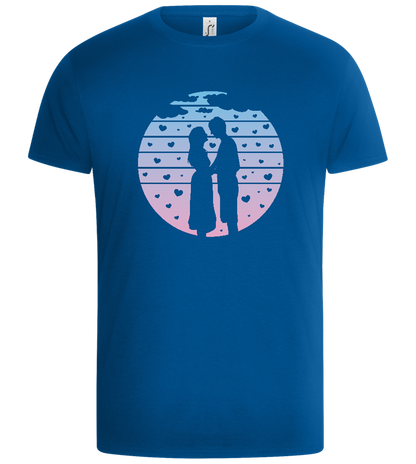 Romantic Sunset Silhouette Design - Basic Unisex T-Shirt_ROYAL_front