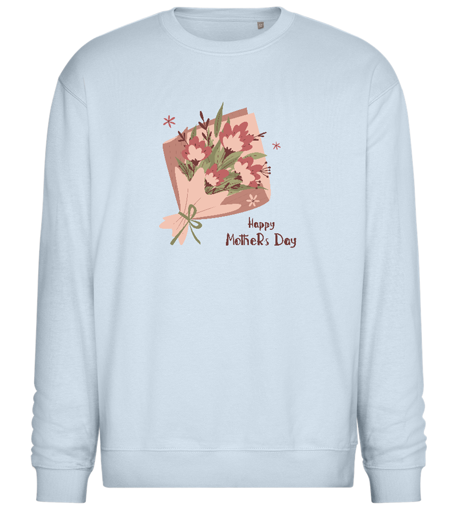 Happy Mother's Day Flower Bouquet Design - Comfort Essential Unisex Sweater_CREAMY BLUE_front